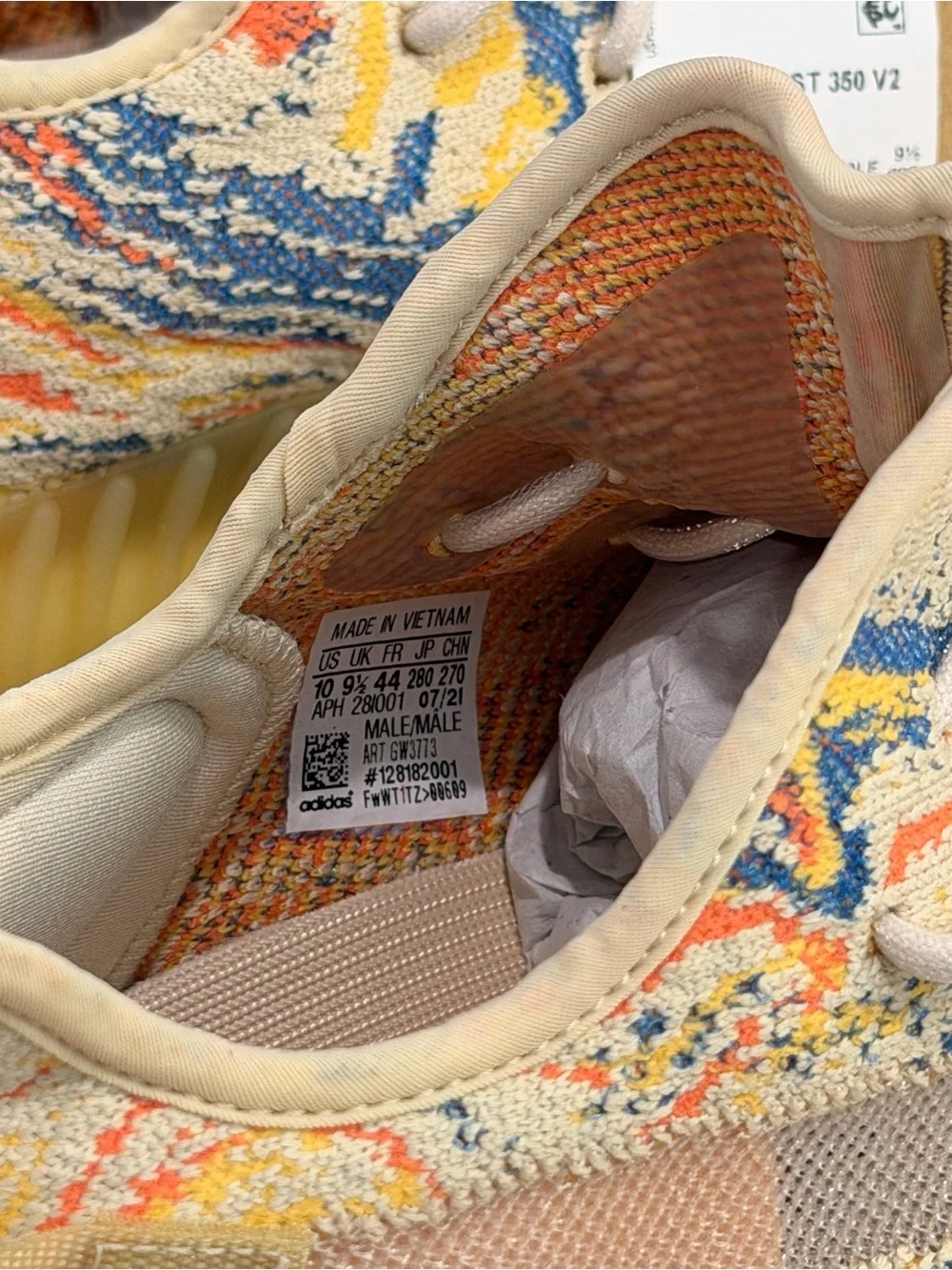 NEW adidas Yeezy Boost 350 V2 MX Oat GW3773 Multicolor Low Top Sneakers US 10
